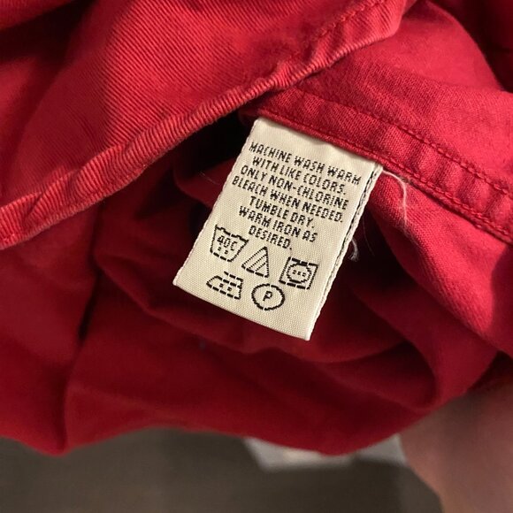 Vintage Eddie Bauer Shirt Men’s Large Red Long Sleeve Button Up Heavy cotton S - Picture 7 of 9